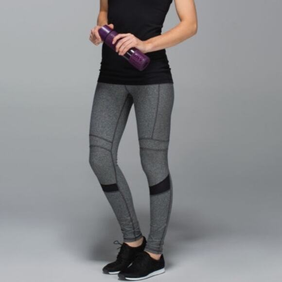 Lululemon Motivate Leggings Heather Speckled Black Gray Ankle Length Size 6 - Picture 6 of 12